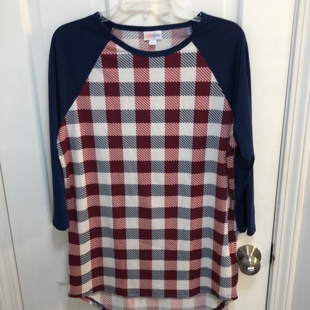 Lularoe red white an blue size large top